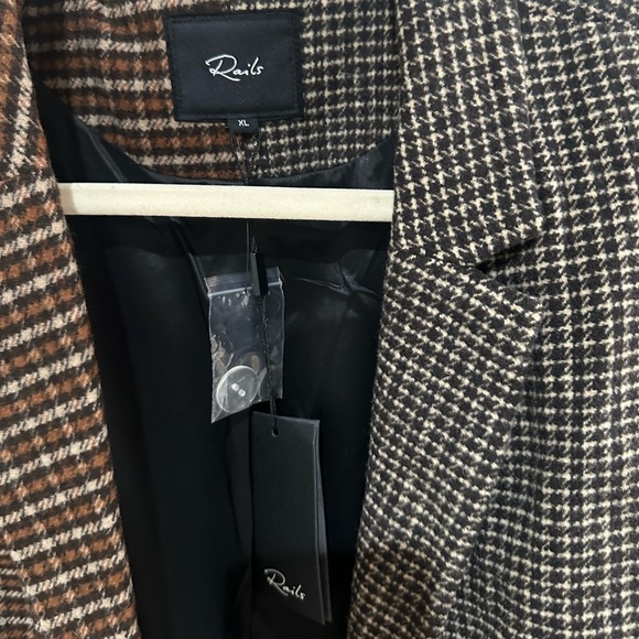 RAILS Cody Check Blazer Gray Plaid Oversized Jacket NWT XL $348 - Picture 9 of 12